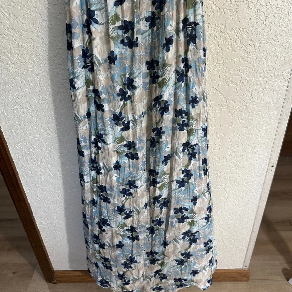 FREE PEOPLE BLUE MULBERRY KEYHOLE MAXI DRESS XTRA SMALL BOHO STRAPPY - Picture 11 of 15